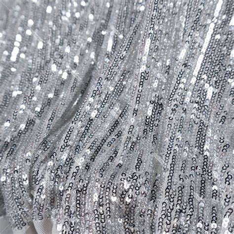 sparkle metallic silver fabric|mesh sequin fabric.